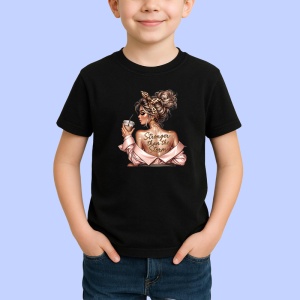 Tricou Boss girl stronger than the storm, boss girl mai puternica decat furtuna, Copii | Dama | Barbat , tricou negru - Img 2