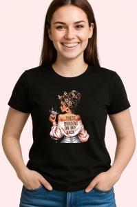 Tricou Boss girl these burdens on my back, boss girl aceste poveri pe umerii mei, Copii | Dama | Barbat , tricou negru - Img 3