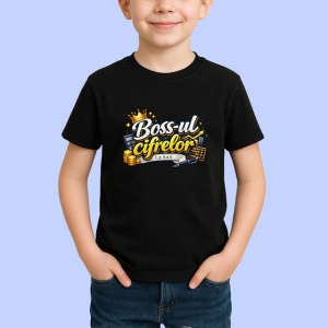 Tricou Bossul Cifrelor Mesaj Amuzant Contabilitate Gri, din bumbac 100%, tricou negru Copii | Dama | Barbat - Img 2