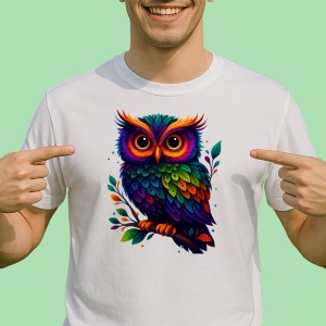 Tricou Bufnita stil curcubeu - Copii | Dama | Barbat