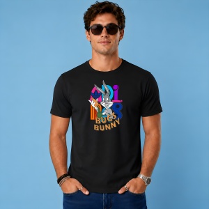 Tricou Bugs Bunny Basketball Player Urban Street Sports Art, din bumbac 100%, tricou negru, Copii | Dama | Barbat - Img 2