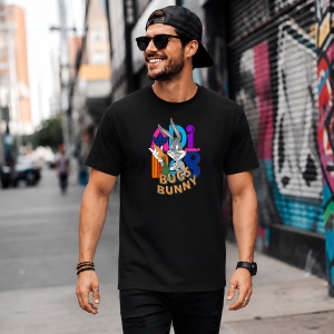 Tricou Bugs Bunny Basketball Player Urban Street Sports Art, din bumbac 100%, tricou negru, Copii | Dama | Barbat - Img 5