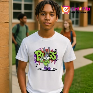 Tricou Bugs Bunny chill vibes cu hanorac verde Copii | Dama | Barbat Barbat - Img 11