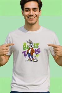 Tricou Bugs Bunny chill vibes cu hoodie și sneakers Copii | Dama | Barbat Barbat - Img 4