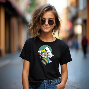 Tricou Bugs Bunny Happy Tricou Negru - Copii | Dama | Barbat