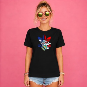 Tricou Bugs Bunny Pe Role Retro Cartoon Logo Colorat, din bumbac 100%, tricou negru, Copii | Dama | Barbat - Img 2