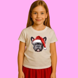 Tricou Bulldog Francez Rosu Cu Caciula, din bumbac 100%, tricou alb, Copii | Dama | Barbat