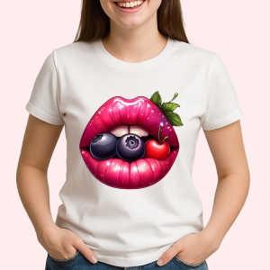 Tricou Buze curcubeu cu trandafir galben, Lip gloss, Copii | Dama - Img 3