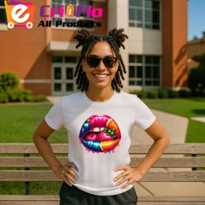 Tricou Buze femeie capsuni si portocala, Lip gloss, Copii | Dama - Img 6