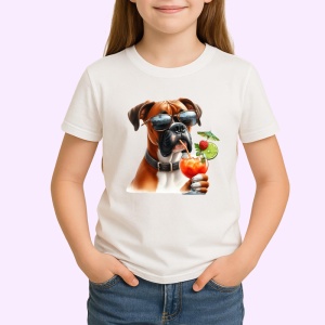 Tricou caine boxer ochelari negri cocktail cu lime, Copii | Dama | Barbat - Img 3