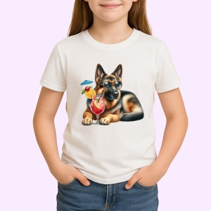 Tricou caine ciobanesc cocktail portocala vara relaxare, Copii | Dama | Barbat - Img 3