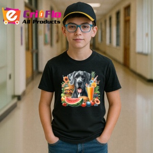 Tricou Caine dog german pepene fructe cocktail tropical, Copii | Dama | Barbat , tricou negru - Img 5