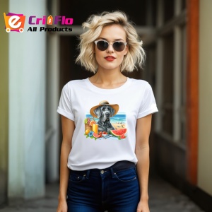 Tricou caine dog german plaja palarie pepene cocktail, Copii | Dama | Barbat - Img 11