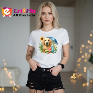 Tricou caine golden retriever umbrela fructe vara cocktail, Copii | Dama | Barbat - Img 10