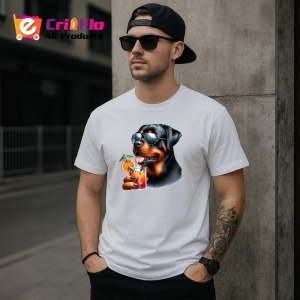 Tricou caine rottweiler ochelari cocktail portocala vara, Copii | Dama | Barbat - Img 5