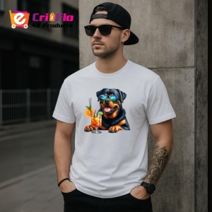 Tricou caine rottweiler ochelari soare cocktail portocaliu, Copii | Dama | Barbat - Img 5