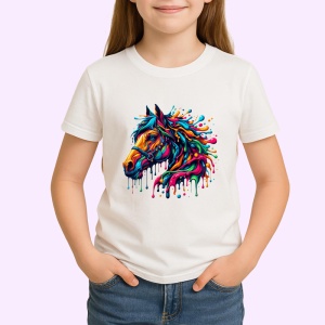 Tricou Cal salbatic in miscare cu explozie de culoare Copii | Dama | Barbat - Img 4