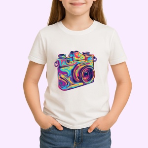 Tricou Camera foto retro in culori vibrante Copii | Dama | Barbat - Img 4