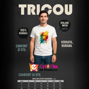Tricou Cameroon Steag Splash Art, Copii | Dama | Barbat - Img 6