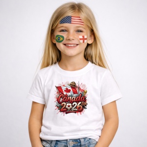 Tricou Canada World Cup 2026 Fifa, din bumbac 100%, tricou alb, Copii | Dama | Barbat