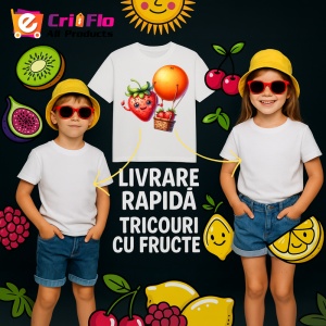 Tricou Capsuna amuzanta de vara cu balonul cu aer, Fructe, Copii | Dama - Img 6