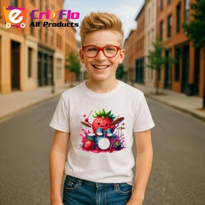 Tricou Capsuna amuzanta de vara tobosar, Fructe, Copii | Dama - Img 5