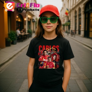 Tricou Carlos Sainz Formula 1 Imagine Dinamica Echipa Ferrari, Copii | Dama | Barbat - Img 4