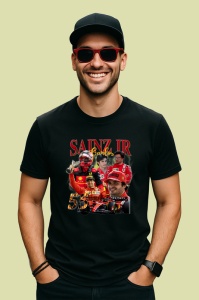 Tricou Carlos Sainz Jr Colaj Masina Echipa Ferrari Formula 1, Copii | Dama | Barbat - Img 4