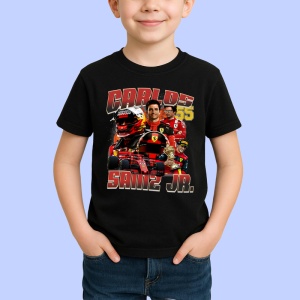 Tricou Carlos Sainz Junior Colaj Formula 1 Imagine Dinamica, Copii | Dama | Barbat - Img 2