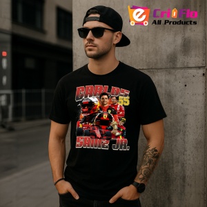 Tricou Carlos Sainz Junior Colaj Formula 1 Imagine Dinamica, Copii | Dama | Barbat - Img 9
