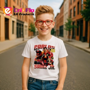 Tricou Carlos Sainz Junior Colaj Formula 1 Imagine Dinamica, Copii | Dama | Barbat - Img 6