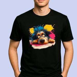 Tricou Catel si pete de culoare Negru, Copii | Dama | Barbat