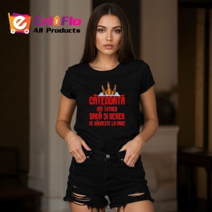 Tricou cateodata ma intreb daca si berea se gandeste la mine mesaj ironic, Copii | Dama | Barbat , tricou negru - Img 3
