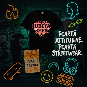 Tricou Cea mai iubita sefa Negru, Copii | Dama | Barbat - Img 4