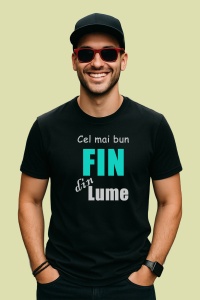 Tricou Cel Mai Bun Fin Albastru Deschis, din bumbac 100%, tricou negru, Dama | Barbat