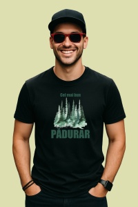 Tricou Cel Mai Bun Padurar Natura, din bumbac 100%, tricou negru, Dama | Barbat - Img 2