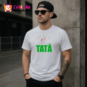 Tricou Cel Mai Bun Tata, din bumbac 100%, tricou alb, Dama | Barbat - Img 2