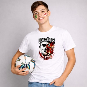 Tricou Cengiz Under Turkey World Cup Fifa 2026, din bumbac 100%, tricou alb, Copii | Dama | Barbat - Img 2
