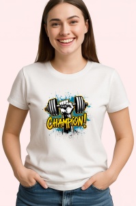 Tricou Champion Pumn Haltere Galben, Copii | Dama | Barbat - Img 4