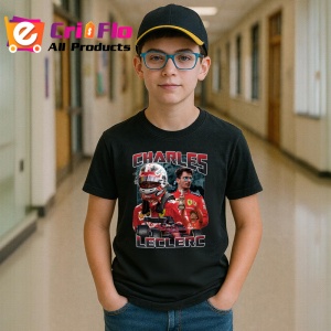 Tricou Charles Leclerc Portret Dublu Ferrari Formula 1, Copii | Dama | Barbat - Img 5