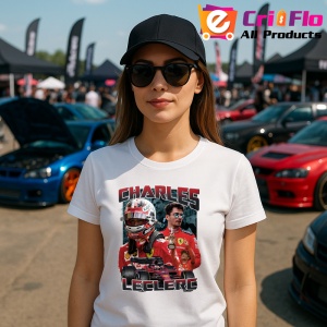 Tricou Charles Leclerc Portret Dublu Ferrari Formula 1, Copii | Dama | Barbat - Img 8