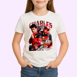 Tricou Charles Leclerc Portret Formula 1 Costum Ferrari, Copii | Dama | Barbat - Img 2