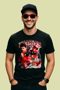 Tricou Charles Leclerc Portret Formula 1 Costum Ferrari, Copii | Dama | Barbat