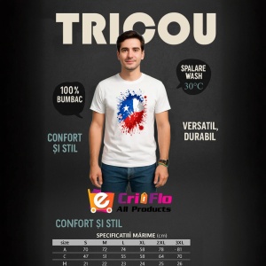 Tricou Chile Steag Splash Art, Copii | Dama | Barbat - Img 5