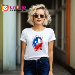 Tricou Chile Steag Splash Art, Copii | Dama | Barbat - Img 12