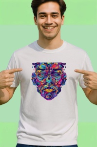 Tricou Chip artistic multicolor stil digital art Copii | Dama | Barbat - Img 2