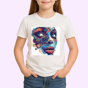 Tricou Chip feminin cu spirale psihedelice fundal alb Copii | Dama | Barbat - Img 4