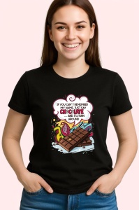 Tricou Chocolate Name Tag Amuzant, Copii | Dama | Barbat, culoare negru - Img 4