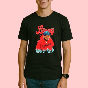 Tricou Chris Brown - King of R&B Red, muzica Hip-Hop / Trap, Dama | Barbat | Copii, Culoare Negru - Img 3