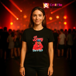 Tricou Chris Brown - King of R&B Red, muzica Hip-Hop / Trap, Dama | Barbat | Copii, Culoare Negru - Img 12